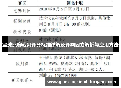 篮球比赛裁判评分标准详解及评判因素解析与应用方法